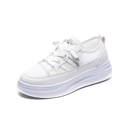White Women Spring New Thick-Soled Increased Board Platform Shoes